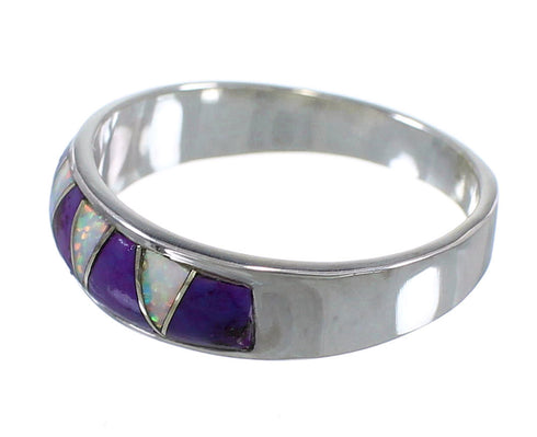 Opal Magenta Turquoise And Genuine Sterling Silver Southwest Jewelry Ring Size 5-1/4 VX57828