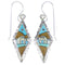 Multicolor Silver Native American Pueblo Design Hook Dangle Earrings WX57545
