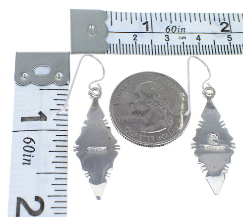 Multicolor Silver Native American Pueblo Design Hook Dangle Earrings WX57545