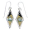 Multicolor Native American Villiage Design Silver Hook Dangle Earrings WX57541