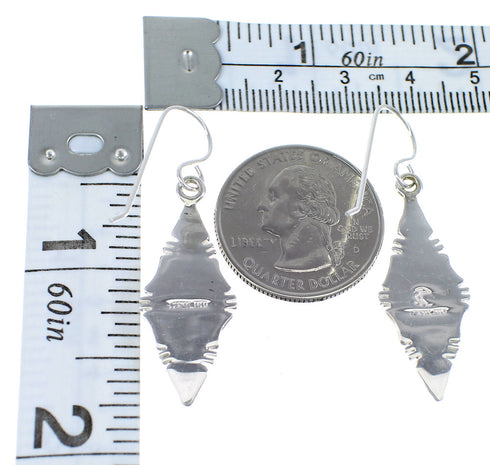 Multicolor Native American Villiage Design Silver Hook Dangle Earrings WX57541