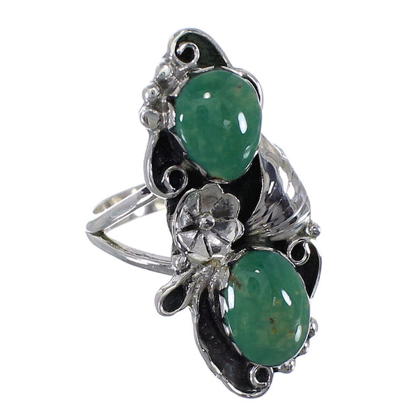 Sterling Silver Flower Turquoise Ring Size 4-3/4 RX60173