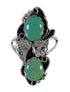 Sterling Silver Flower Southwestern Turquoise Ring Size 5 RX60237