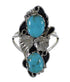 Sterling Silver Flower And Turquoise Ring Size 4-1/2 RX60254