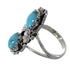 Sterling Silver Flower And Turquoise Ring Size 4-1/2 RX60254