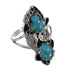 Southwestern Turquoise Authentic Sterling Silver Flower Ring Size 7-3/4 RX60322