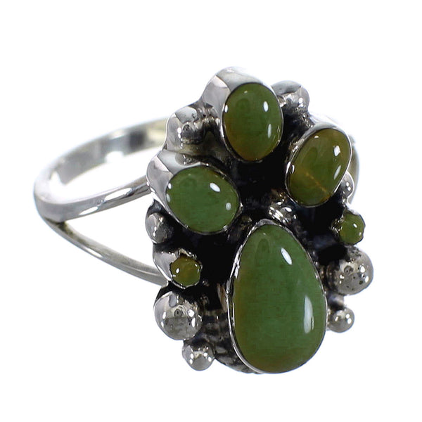 Authentic Sterling Silver Turquoise Ring Size 8-1/4 RX60372
