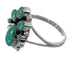 Authentic Sterling Silver Southwestern Turquoise Ring Size 7-3/4 RX60390