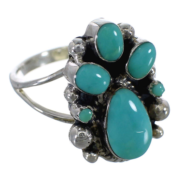 Sterling Silver And Turquoise Ring Size 6-1/4 RX60424