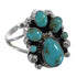 Southwestern Turquoise Sterling Silver Ring Size 5-3/4 RX60427