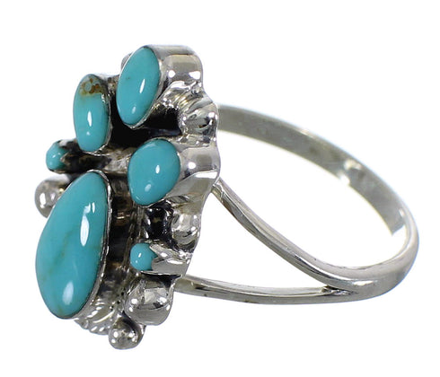 Turquoise Southwest Sterling Silver Ring Size 6-1/4 RX60463