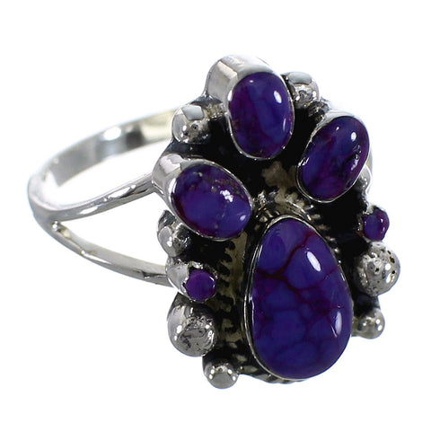 Sterling Silver And Magenta Turquoise Ring Size 5-3/4 RX60522