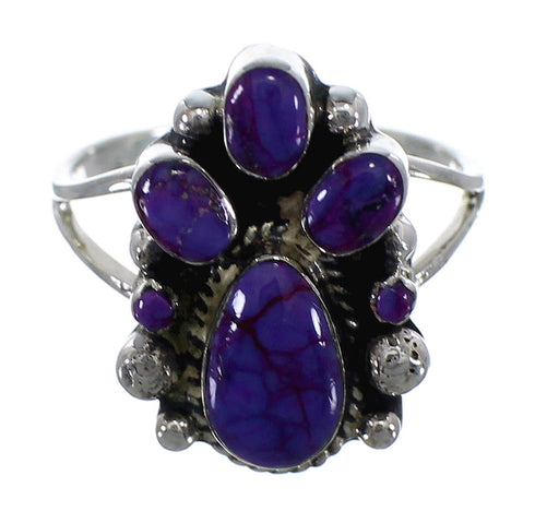 Genuine Sterling Silver Magenta Turquoise Ring Size 7-1/4 RX60528
