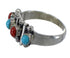 Turquoise And Coral Genuine Sterling Silver Ring Size 8-1/4 RX60693