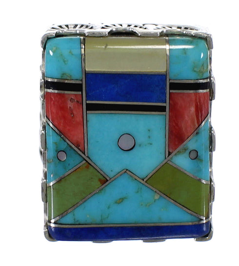 Sterling Silver Multicolor Southwestern Ring Size 6-1/2 YX76173