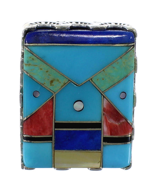 Southwestern Multicolor Sterling Silver Ring Size 6-3/4 YX76197