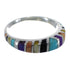 Silver Multicolor Inlay Ring Size 6-3/4 YX76247