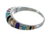 Genuine Sterling Silver Multicolor Inlay Ring Size 7-3/4 YX76249