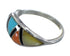 Southwest And Sterling Silver Multicolor Inlay Ring Size 4-3/4 QX76106