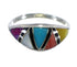 Silver And Multicolor Inlay Southwestern Ring Size 7-3/4 QX76125
