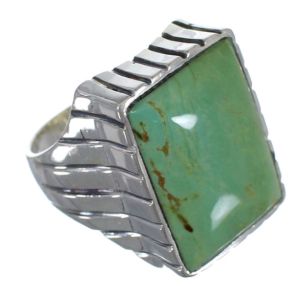 Turquoise And Authentic Sterling Silver Ring Size 8-3/4 RX59486