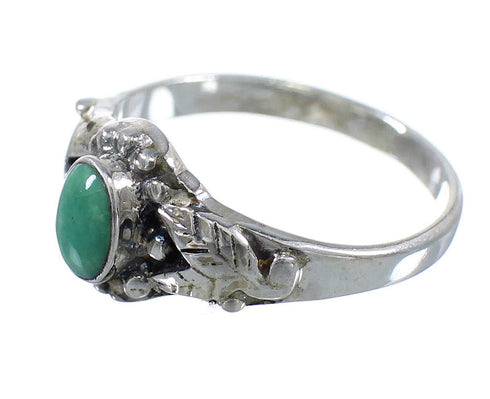 Genuine Sterling Silver And Turquoise Ring Size 6-3/4 RX59567