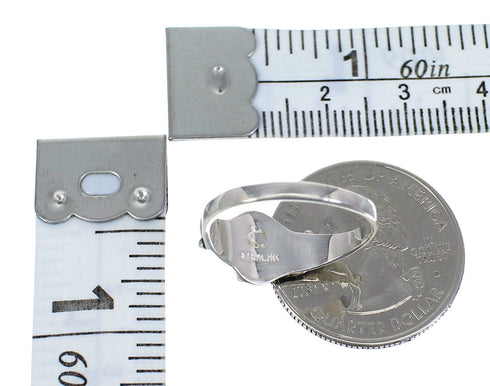 Genuine Sterling Silver Southwestern Turquoise Ring Size 8-3/4 RX59639