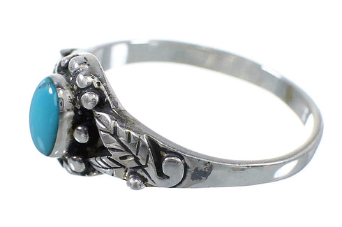 Southwestern Turquoise Genuine Sterling Silver Ring Size 5-3/4 RX58804