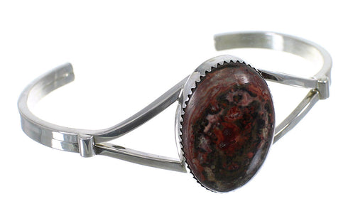 Sterling Silver Leopard Skin Navajo Cuff Bracelet EX57384