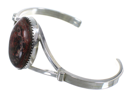 Sterling Silver Leopard Skin Navajo Cuff Bracelet EX57384