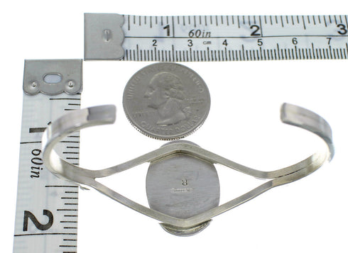 Sterling Silver Leopard Skin Navajo Cuff Bracelet EX57384