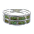 Southwestern Silver Turquoise Opal Inlay Ring Size 6-1/2 QX79575