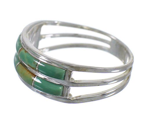 Southwestern Sterling Silver Turquoise Ring Size 5 QX79732