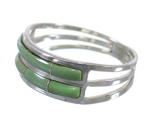 Southwestern Turquoise Sterling Silver Ring Size 8-1/2 QX79794