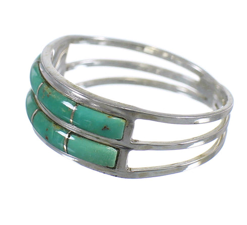 Southwest Turquoise Genuine Sterling Silver Ring Size 5 QX79801