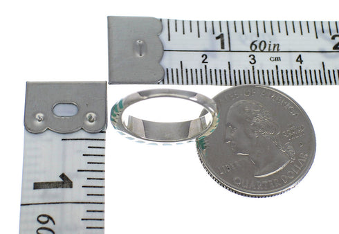 Turquoise Inlay Silver Jewelry Ring Size 6-3/4 AX79993