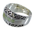 Turquoise Inlay Sterling Silver Water Wave Ring Size 7-3/4 AX80075
