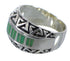 Turquoise Inlay Silver Water Wave Jewelry Ring Size 7 AX80084