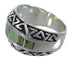 Turquoise Inlay Silver Water Wave Southwest Ring Size 7 AX80131