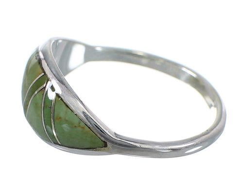 Southwestern Turquoise Sterling Silver Ring Size 7-3/4 YX79605