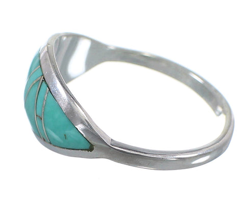 Southwest Turquoise And Silver Ring Size 7-3/4 YX79606