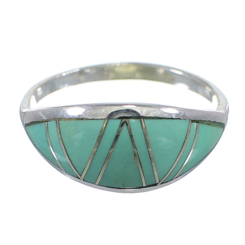 Southwest Sterling Silver And Turquoise Ring Size 7-3/4 YX79629