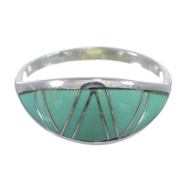 Southwest Sterling Silver And Turquoise Ring Size 7-3/4 YX79629