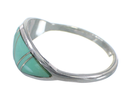 Southwest Sterling Silver And Turquoise Ring Size 7-3/4 YX79629