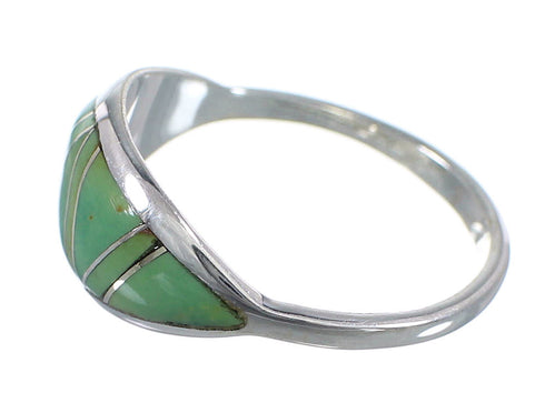 Silver And Turquoise Southwestern Ring Size 7-1/2 YX79677