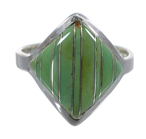 Turquoise Southwestern Authentic Sterling Silver Ring Size 8-1/2 YX79712