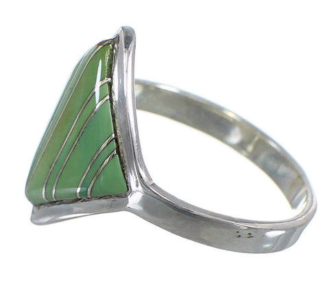 Turquoise Southwestern Authentic Sterling Silver Ring Size 8-1/2 YX79712
