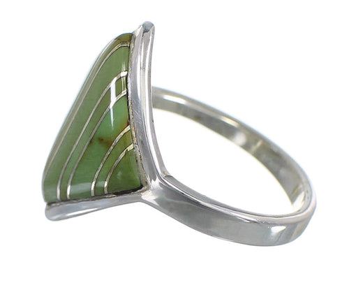 Genuine Sterling Silver Turquoise Southwestern Ring Size 6-1/2 YX79716