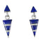 Southwest Lapis And Opal Inlay Silver Post Dangle Earrings WX57795