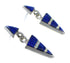 Southwest Lapis And Opal Inlay Silver Post Dangle Earrings WX57795